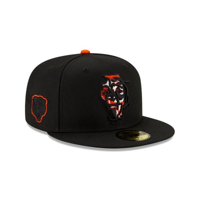 Chicago Bears Gorra | New Era NFL State Logo Reflect 59fifty Fitted Cap Mexico - Negros